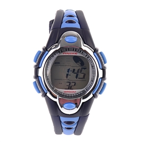 BuySKU57632 ANIKE A5003 LCD Display Waterproof Sports Alarm Stopwatch Dive Watch with PU Band (Blue)