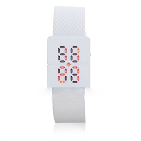 BuySKU58371 Advanced Look Red LED Display Digital Wrist Watch (White)