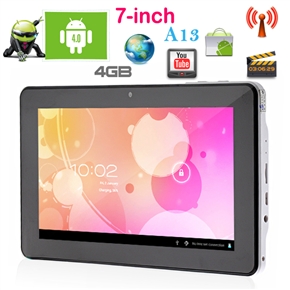 BuySKU64209 All Winner A13 1.2GHz 512M/4G Android 4.0 7-inch Capacitive Touchscreen Tablet PC with WiFi Camera G-sensor (White)