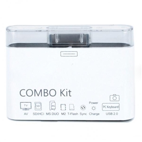 BuySKU64993 Aluminum Alloy ABS Combo Connection Kit for Apple iPad / iPhone 4 / iPod (White)
