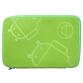 Android Robot Style Protective Sleeve Case Pouch Carrying Bag with Double-zipper for 7-inch Tablet PC (Light Green) 