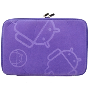 Android Robot Style Protective Sleeve Case Pouch Carrying Bag with Double-zipper for 7-inch Tablet PC (Purple) 