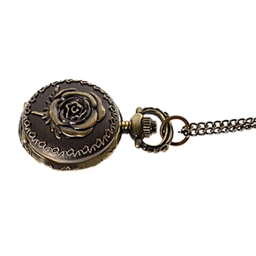 BuySKU57837 Antique Style Rose Pattern Pocket Watch with Chain Belt