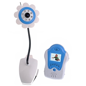 BuySKU58481 BM0045B 2.4GHz Mini Night Vision Flower Shape Digital Wireless Baby Monitor Set (Blue)