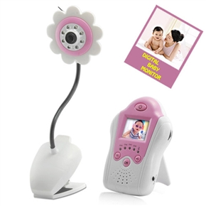 BuySKU57346 BM0045P 2.4GHz Mini Night Vision Flower Shape Digital Wireless Baby Monitor Set (Pink)