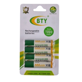 BuySKU62222 BTY 1000mAh 1.2V AAA Rechargeable NiMH Battery (4 pcs/set)