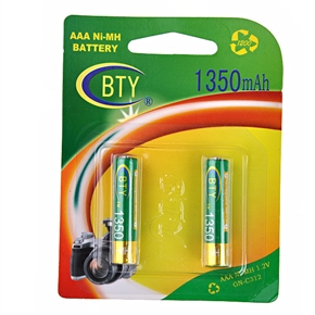 BuySKU62227 BTY 1350mAh 1.2V AAA Rechargeable Ni-MH Battery (2 pcs/set)