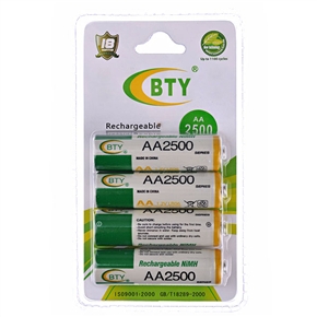 BuySKU62223 BTY 2500mAh 1.2V AA Rechargeable NiMH Battery (4 pcs/set)
