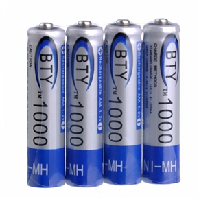 BuySKU66116 BTY AAA Ni-MH Rechargeable Battery 1000mAh (4pcs/set)