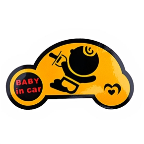 BuySKU59395 Baby with Nipple in Car Design Reflective Car Sticker Car Decal - 13cm*7cm