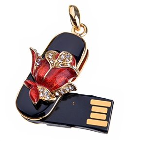 BuySKU60856 Beautiful 4GB USB Flash Memory Drive Jewelry Rose U Disk Christmas