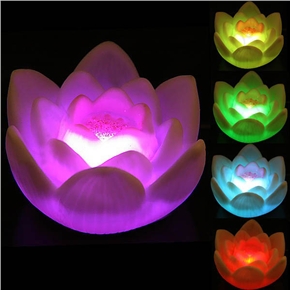 BuySKU61544 Beautiful Lotus Flower Shaped Color Changing LED Small Night Light (White)