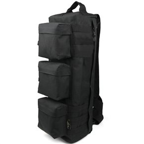 BuySKU64525 Big Capacity Canvas Hand /Shoulder /Back Bag for Outdoor Activities (Black)