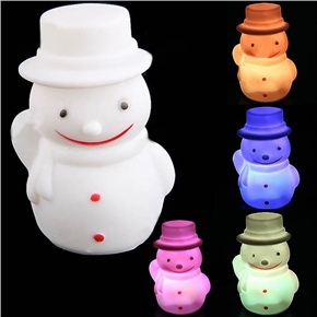 BuySKU61659 Big-mouth Style Christmas Snowman Shaped Color Changing LED Desktop Small Night Lamp (White)