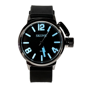 BuySKU57849 Blue Hour Marks Quartz Wrist Watch with Rubber Band for Girl /Boy
