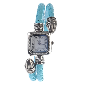 BuySKU57766 Bracelet Design Wrist Watch with Square Dial and Roman Numerals (Blue)
