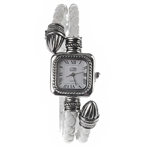 BuySKU57770 Bracelet Design Wrist Watch with Square Dial and Roman Numerals (White)