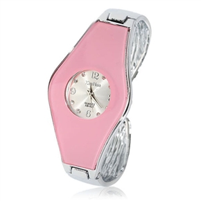 BuySKU57920 Bracelet Style Quartz Wrist Watch with Shiny Chassis for Girls (Pink)