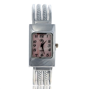 BuySKU57969 Bracelet Style Quartz Wrist Watch with Silver Steel Watchband for Girls (Pink Chassis)