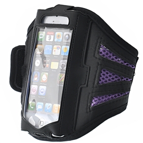 BuySKU68028 Breathable Mesh Style Adjustable Sports Armband Case for iPhone 5 (Purple)