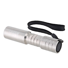 BuySKU63796 C3 CREE Q5 180 Lumens Rechargeable LED Flashlight with Aluminum Alloy Body & OP Reflector (Silver)