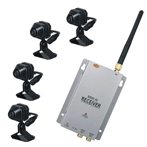 BuySKU59152 CCTV Wireless 2.4G 1/3 Inch CMOS Color Camera and Receiver Kit (4 Cameras + 1 Receiver)