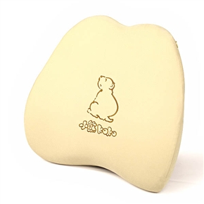BuySKU59553 Car Memory Foam Waist Cushion Apple Shape Back Cushion with Bear Pattern (Khaki)