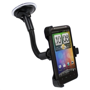BuySKU48380 Cell Phone Flexible Windshield Car Holder with Suction Cup for HTC Desire HD (Black)