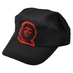BuySKU64155 Che Guevara Pattern Cotton Fabric Flat-top Cap Hat (Black)