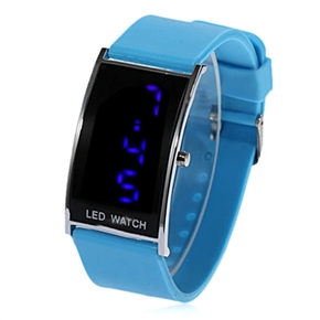 BuySKU58024 Chic LED Blue Digital Light Display Wrist Watch with Silicone Band (Blue)