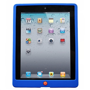 BuySKU63230 Chocolate Bean Style Soft Silicone Protective Back Case Cover for The new iPad (Blue)