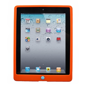 BuySKU63131 Chocolate Bean Style Soft Silicone Protective Back Case Cover for The new iPad (Orange)