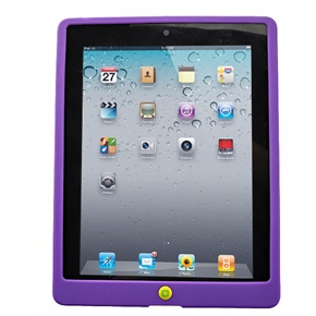 BuySKU63229 Chocolate Bean Style Soft Silicone Protective Back Case Cover for The new iPad (Purple)