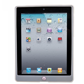 BuySKU63289 Chocolate Bean Style Soft Silicone Protective Back Case Cover for The new iPad (Transparent White)