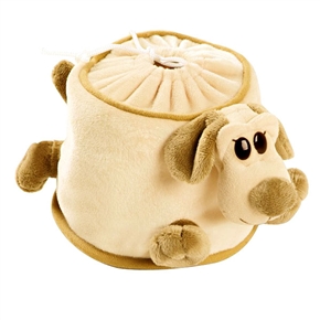 BuySKU59609 Circular Tissue Box Car Tissue Holder Case with Cute Doggie (Khaki)