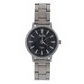 BuySKU57716 Classical Quartz Wrist Watch with Round Dial & Metal Watch Band (Black)