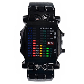 BuySKU58258 Colorful LED Watch Compact Sports Wrist Watch (Black)