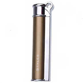 BuySKU65401 Columnar Shape Styles Metal Cigarette Lighter (Golden)