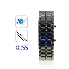 BuySKU58375 Cool Digital Wrist Watch for Man with Blue LED Displaying (Black)