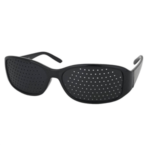 BuySKU67467 Cool Eyes Care Pinhole Glasses Eyesight Correction Eyeglasses with Wide Plastic Frame (Black)