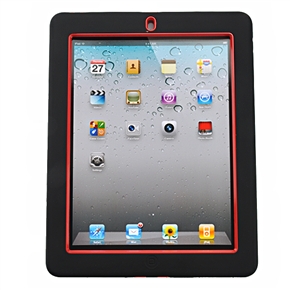 Cool Robot Style Hard Protective Back Case Cover with Stand for The new iPad (Black & Red)