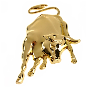 BuySKU64708 Cool Style Metal Bull Shape Car Sticker Emblem Car Logo (Golden)