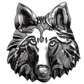 BuySKU64707 Cool Style Metal Wolf Head Shape Car Sticker Car Emblem Car Logo