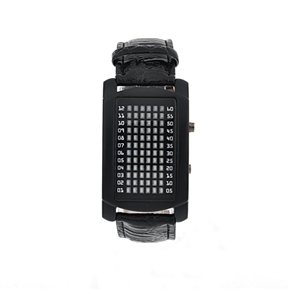BuySKU58559 Cooling Soft Leather Sport Style Led Watch (Black)
