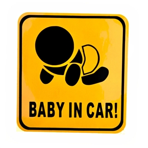 BuySKU59394 Crawling Baby in Car Design Reflective Car Sticker Car Decal - 11.5cm*12.5cm