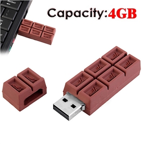 BuySKU61511 Creative 4GB Chocolate Shape Mini USB Flash Drive (Brown)