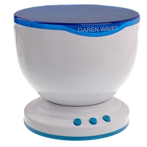 BuySKU62256 Creative Daren Waves Night Light Projector Speaker Lamp (White & Blue)