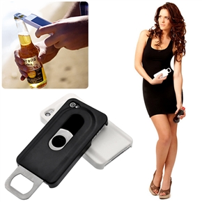 BuySKU65581 Creative Slide-out Bottle Opener Style Hard Protective Back Case Cover for iPhone 4 /iPhone 4S (Black)