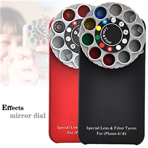 BuySKU67935 Creative Special Lens & Filter Turret for iPhone 4 /iPhone 4S - 2 pcs/set (Black & Red)