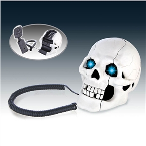 BuySKU62070 Creative Telephone with Skull Shape (White)